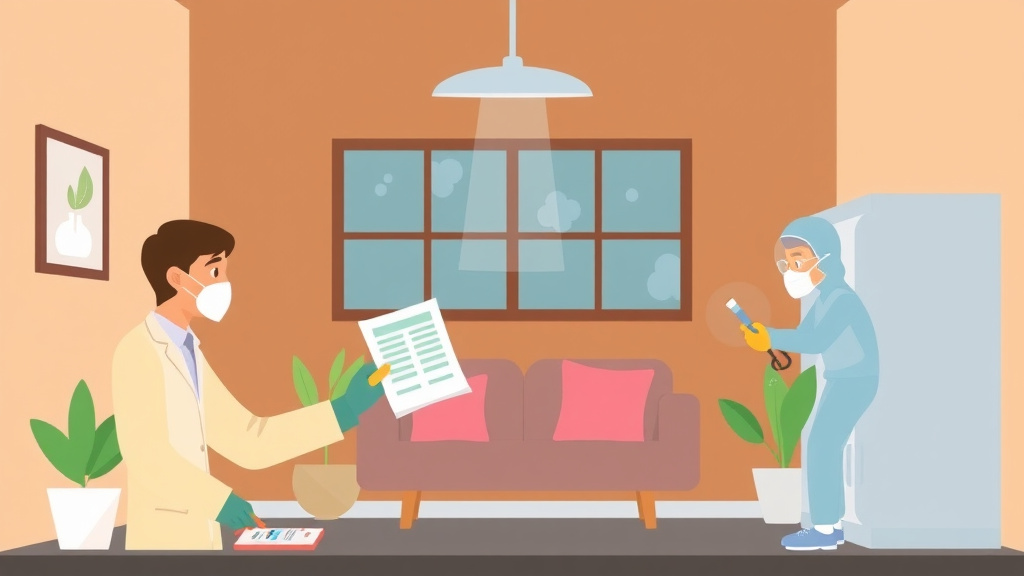 Illustration showing key concepts related to communicating mold test results to tenants