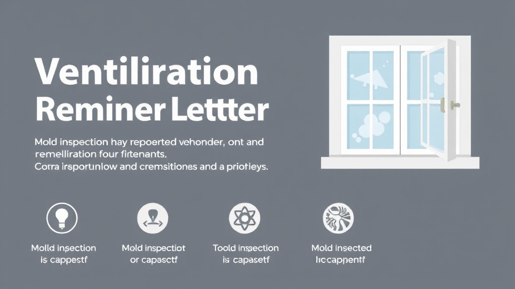 Visual guide for practical steps in ventilation reminder letter for tenants